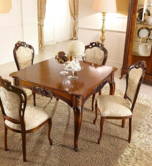 Handcarved Wooden 4 Seater Dining Set RWC DT 1003