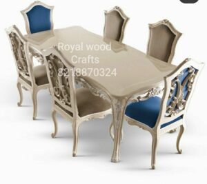 Classy Off White & Silver Dining Set for 6 RWC DT 10033