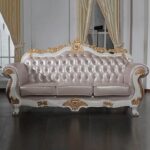 White Finish Sofa Set with Antique Style SF 10010